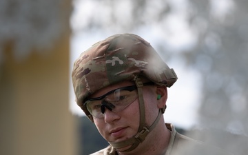 Cmd. Sgt. Maj. Hammack Shoot Off Competitors are tested with dominant and non-dominant hand M4 marksmanship