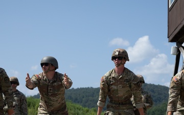 1092nd Engineer Battalion Cmd. Sgt. Maj. Hammack Shoot Match competitors are physically tested with a stress shoot