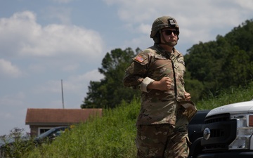 1092nd Engineer Battalion Cmd. Sgt. Maj. Hammack Shoot Match competitors are physically tested with a stress shoot
