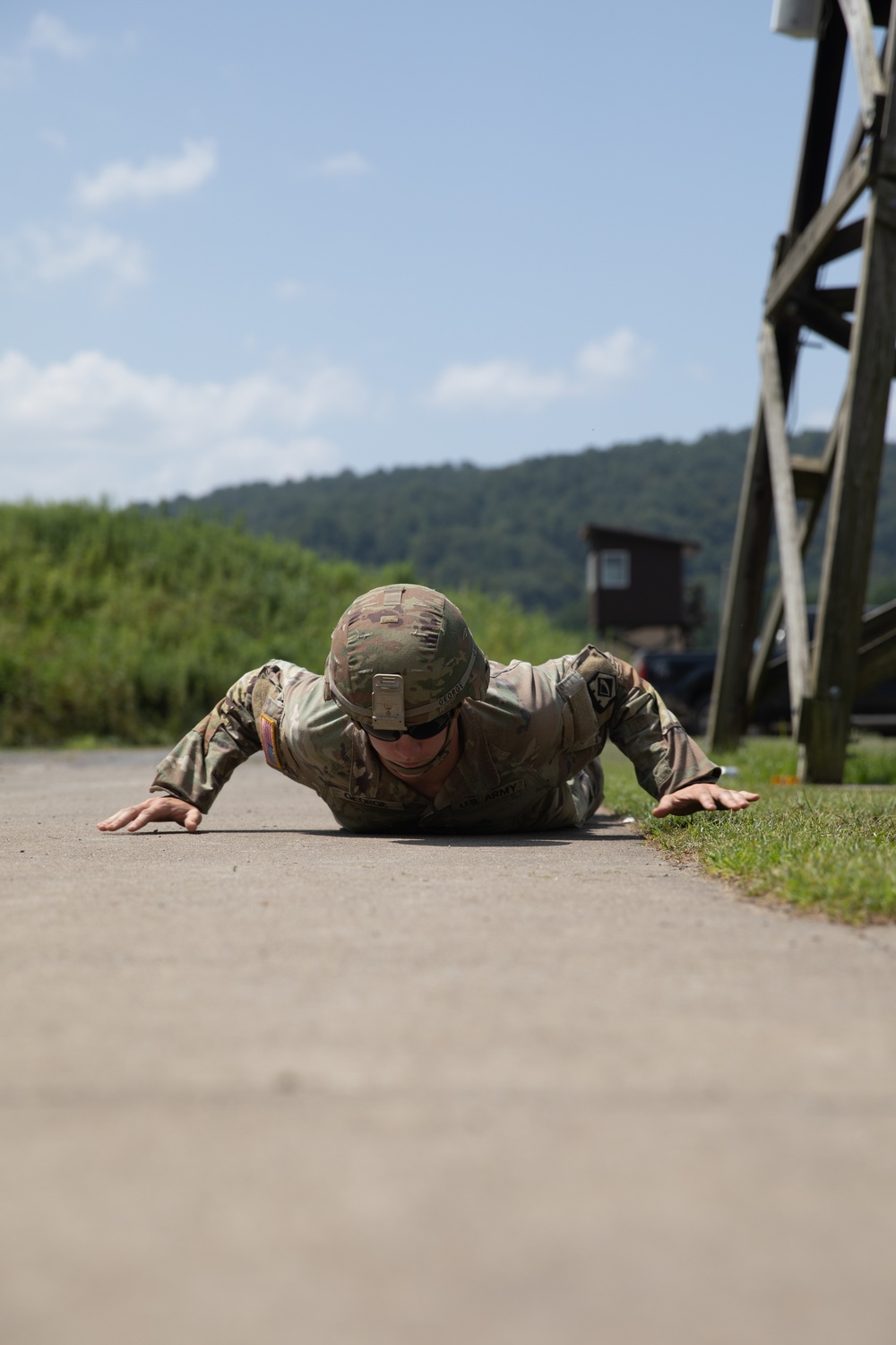 1092nd Engineer Battalion Cmd. Sgt. Maj. Hammack Shoot Match competitors are physically tested with a stress shoot