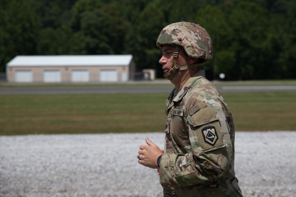 1092nd Engineer Battalion Cmd. Sgt. Maj. Hammack Shoot Match competitors are physically tested with a stress shoot