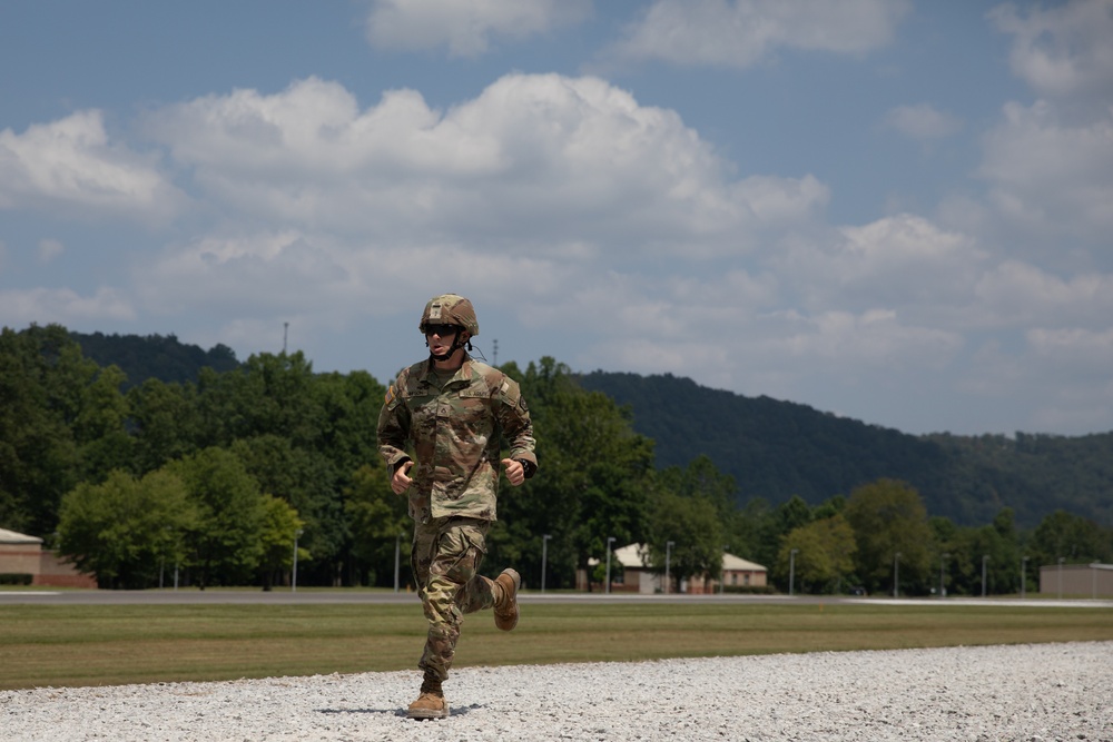 1092nd Engineer Battalion Cmd. Sgt. Maj. Hammack Shoot Match competitors are physically tested with a stress shoot