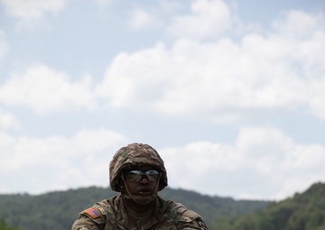 1092nd Engineer Battalion Cmd. Sgt. Maj. Hammack Shoot Match competitors are physically tested with a stress shoot