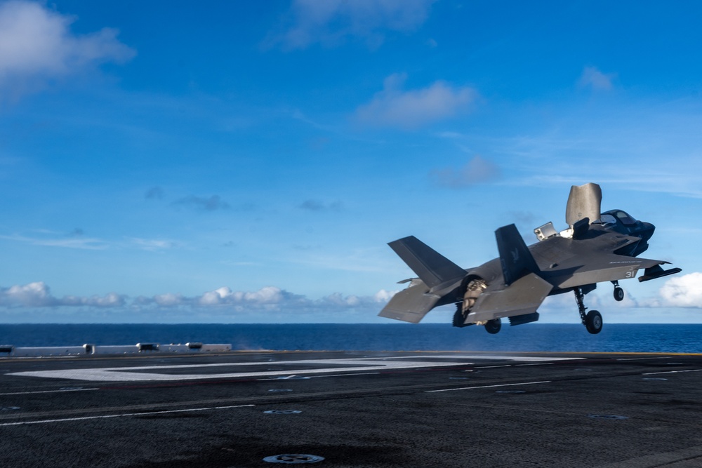 USS America (LHA 6) Conducts F-35B Flight Operations