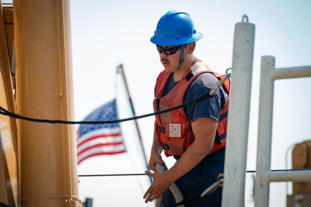 U.S. Coast Guard Cutter Bertholf returns to Alameda from 70-day deployment on the southwest border maritime boundary line near San Diego, California