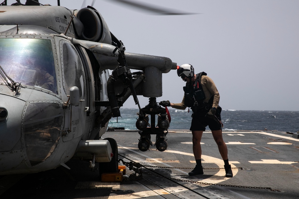 USS Wayne E. Meyer conducts operations in the U.S. Central Command area of responsibility as part of the Nimitz Carrier Strike Group