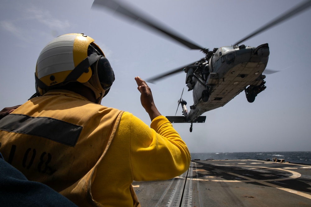 USS Wayne E. Meyer conducts operations in the U.S. Central Command area of responsibility as part of the Nimitz Carrier Strike Group