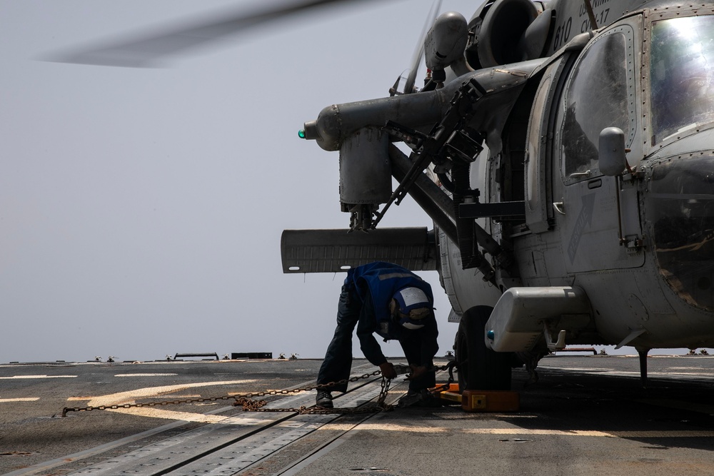 USS Wayne E. Meyer conducts operations in the U.S. Central Command area of responsibility as part of the Nimitz Carrier Strike Group
