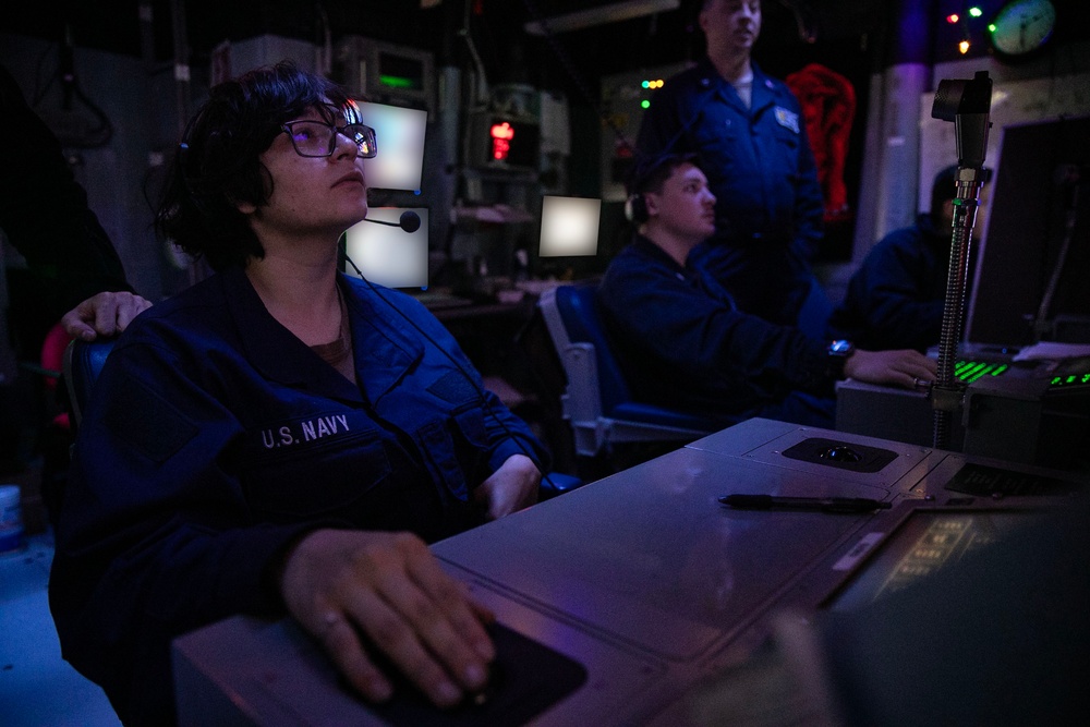USS Wayne E. Meyer conducts operations in the U.S. Central Command area of responsibility as part of the Nimitz Carrier Strike Group