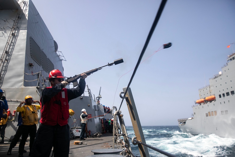 USS Wayne E. Meyer conducts operations in the U.S. Central Command area of responsibility as part of the Nimitz Carrier Strike Group