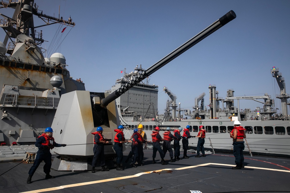 USS Wayne E. Meyer conducts operations in the U.S. Central Command area of responsibility as part of the Nimitz Carrier Strike Group