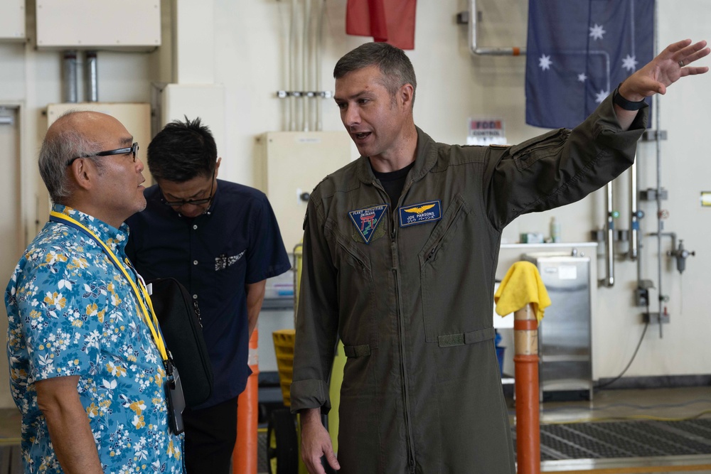 Okinawa Defense Bureau visits U.S. Navy assets on Kadena Air Base