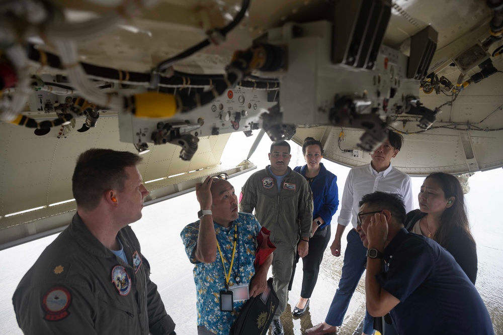Okinawa Defense Bureau visits U.S. Navy assets on Kadena Air Base