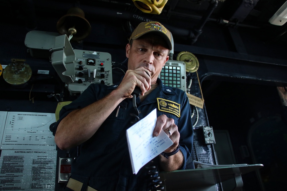 USS Wayne E. Meyer conducts operations in the U.S. Central Command area of responsibility as part of the Nimitz Carrier Strike Group