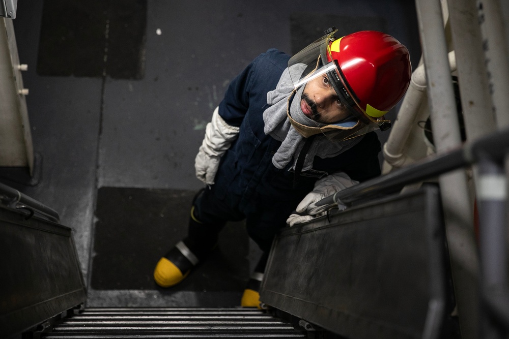 USS Wayne E. Meyer conducts operations in the U.S. Central Command area of responsibility as part of the Nimitz Carrier Strike Group