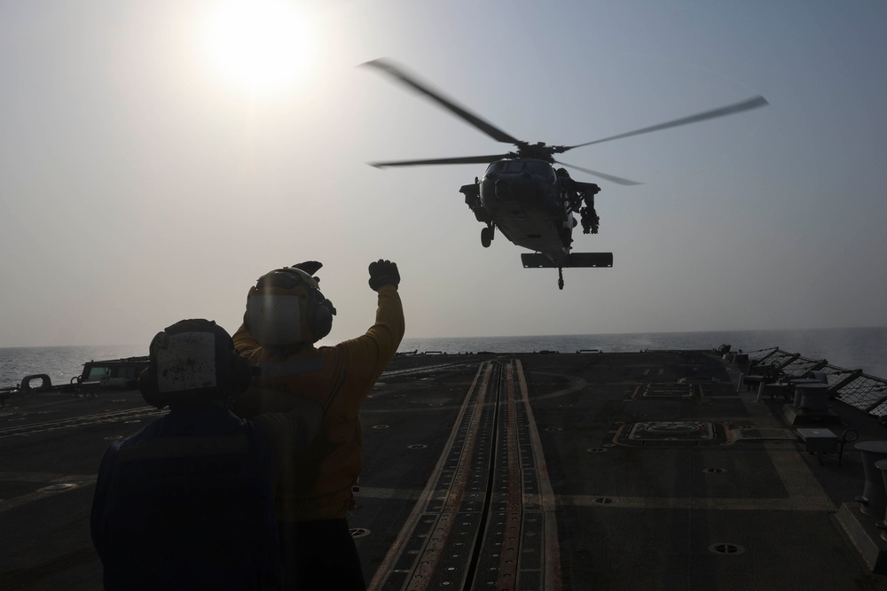 USS FORREST SHERMAN (DDG 98) FLIGHT OPS.