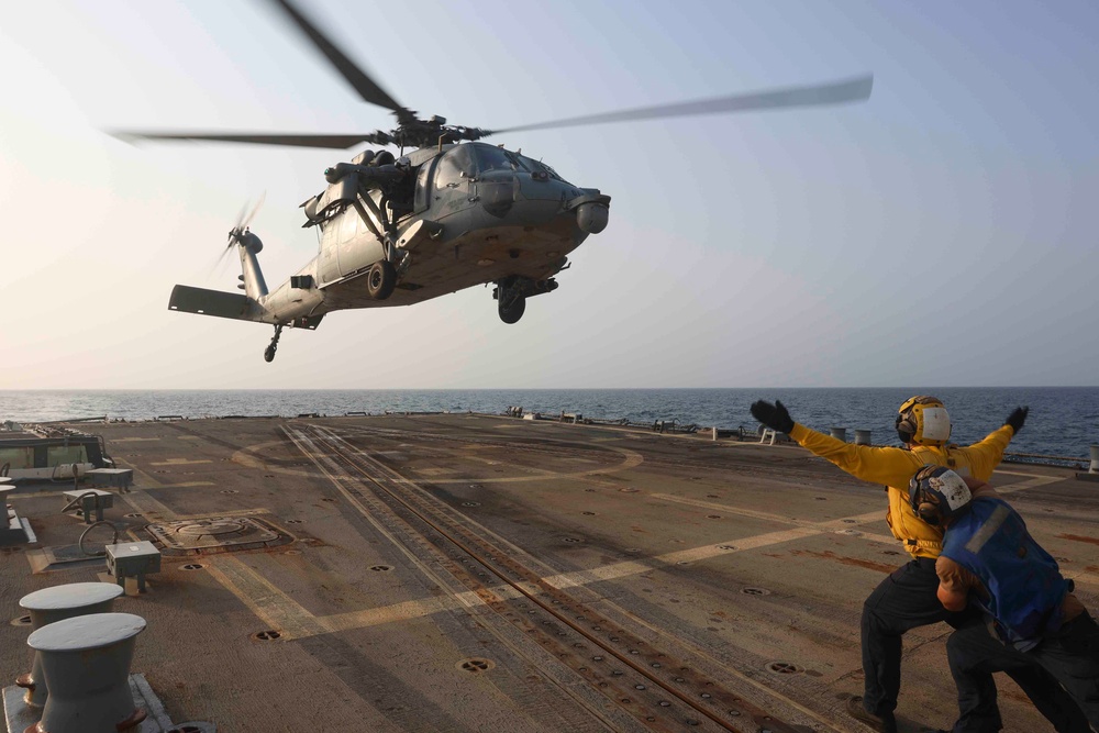 USS FORREST SHERMAN (DDG 98) FLIGHT OPS.