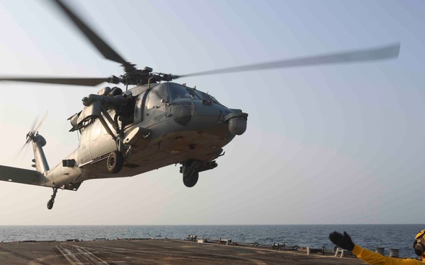 USS FORREST SHERMAN (DDG 98) FLIGHT OPS.