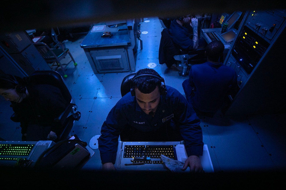 USS Wayne E. Meyer conducts operations in the U.S. Central Command area of responsibility as part of the Nimitz Carrier Strike Group