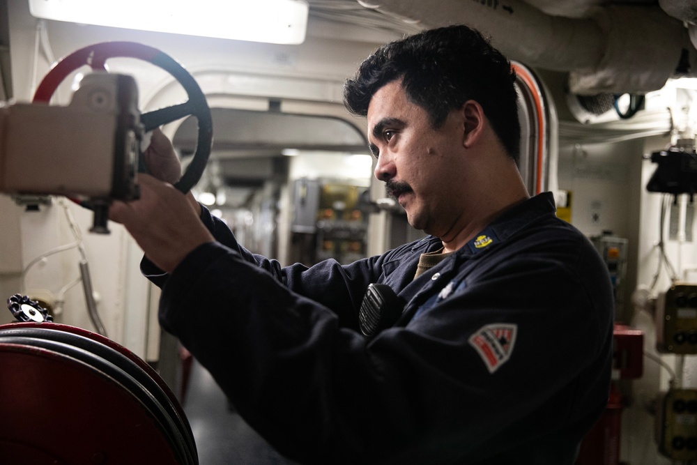 USS Wayne E. Meyer conducts operations in the U.S. Central Command area of responsibility as part of the Nimitz Carrier Strike Group