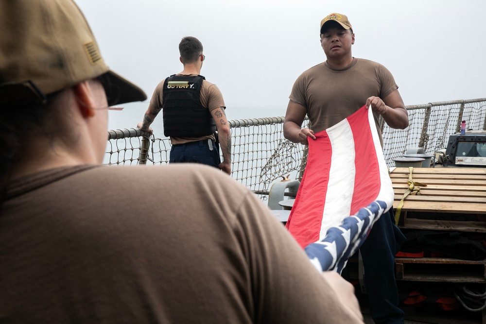 USS Wayne E. Meyer conducts operations in the U.S. Central Command area of responsibility as part of the Nimitz Carrier Strike Group