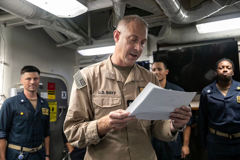 USS Wayne E. Meyer conducts operations in the U.S. Central Command area of responsibility as part of the Nimitz Carrier Strike Group