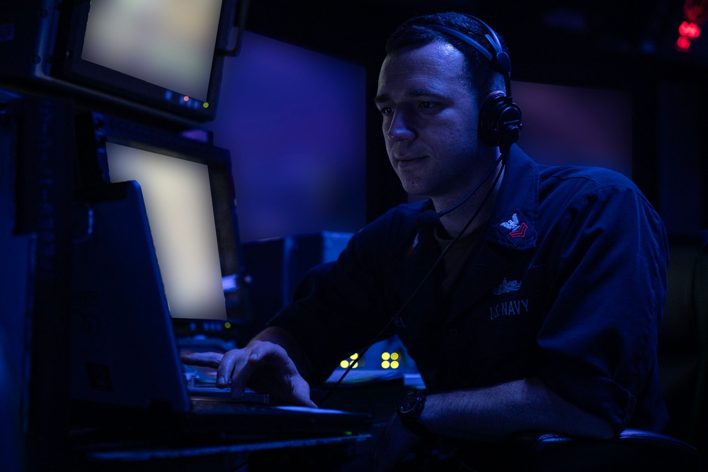 USS Wayne E. Meyer conducts operations in the U.S. Central Command area of responsibility as part of the Nimitz Carrier Strike Group