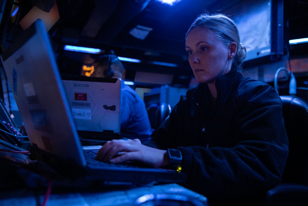USS Wayne E. Meyer conducts operations in the U.S. Central Command area of responsibility as part of the Nimitz Carrier Strike Group