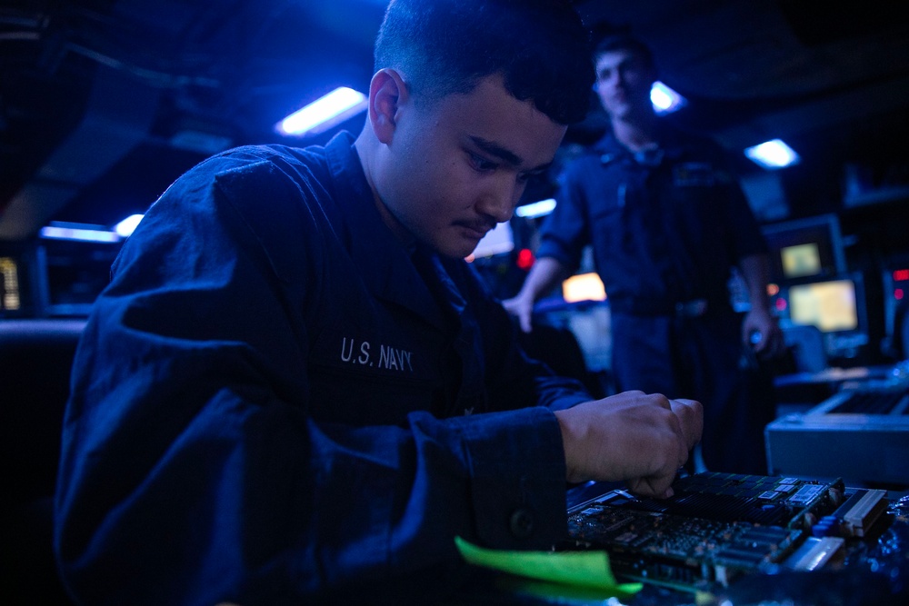 USS Wayne E. Meyer conducts operations in the U.S. Central Command area of responsibility as part of the Nimitz Carrier Strike Group