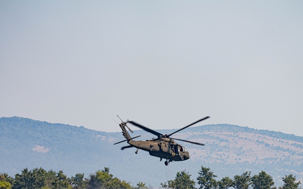 3-501 AHB Bambi bucket fire suppression near Novo Selo Training Area