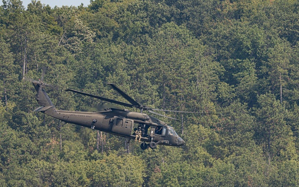 3-501 AHB Bambi bucket fire suppression near Novo Selo Training Area