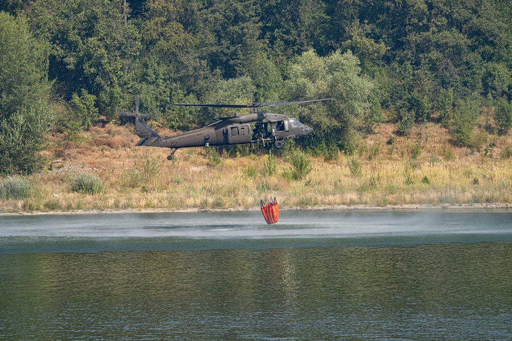 3-501 AHB Bambi bucket fire suppression near Novo Selo Training Area