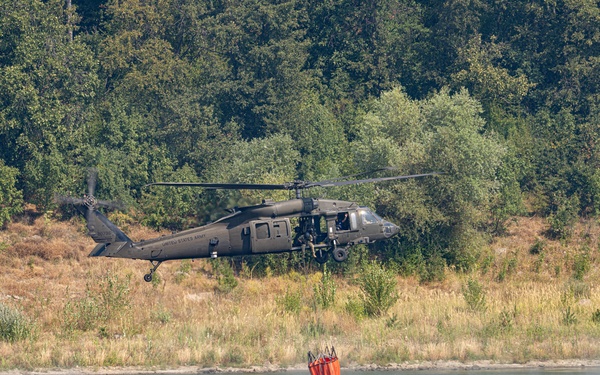 3-501 AHB Bambi bucket fire suppression near Novo Selo Training Area