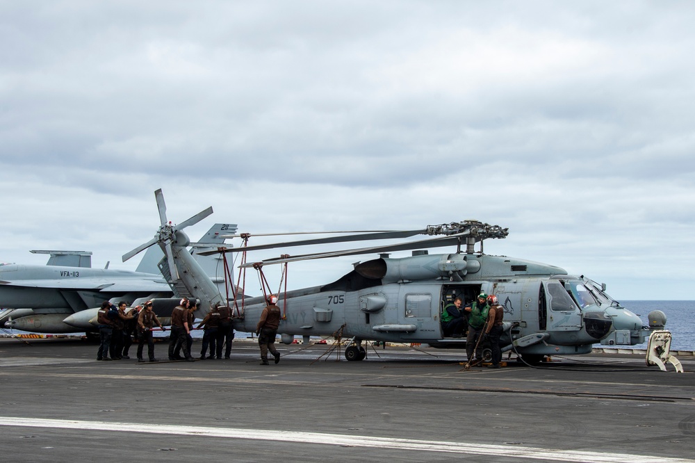 USS Carl Vinson conducts routine operations at sea