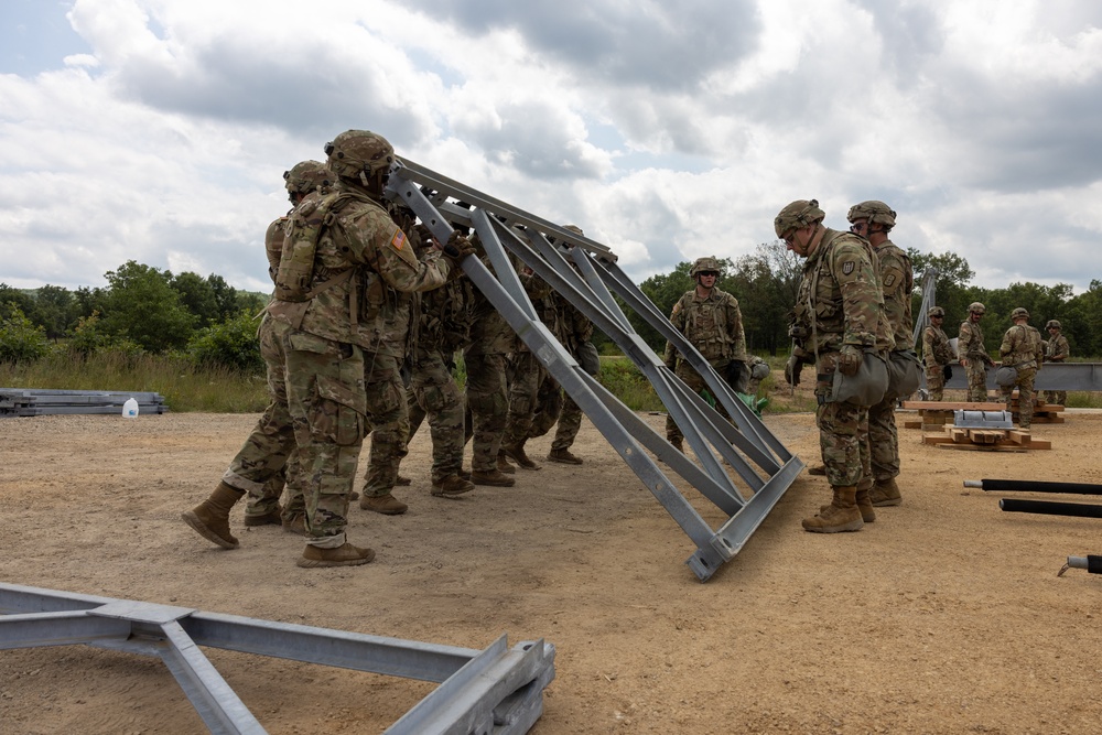 Reserve Soldiers Build Bridge