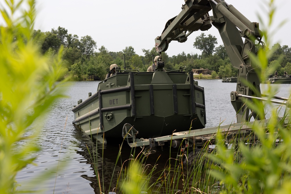 Bridge Erection Boat Dropped into Water