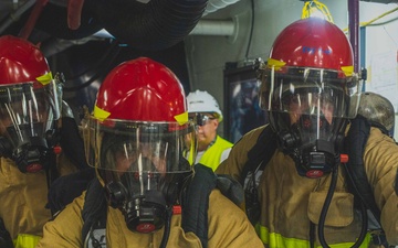 Ronald Reagan Sailors Execute Damage Control Drill