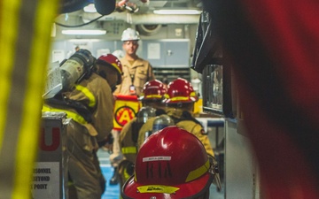 Ronald Reagan Sailors Execute Damage Control Drill