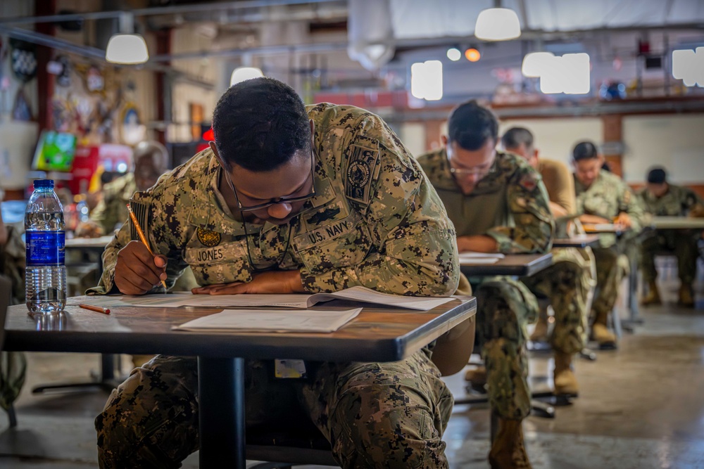 Sailors Assigned to Camp Lemonnier take Navy-Wide Advancement Exam