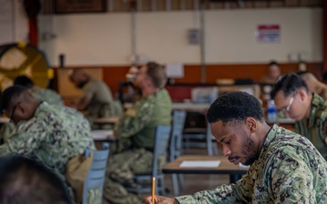 Sailors Assigned to Camp Lemonnier take Navy-Wide Advancement Exam
