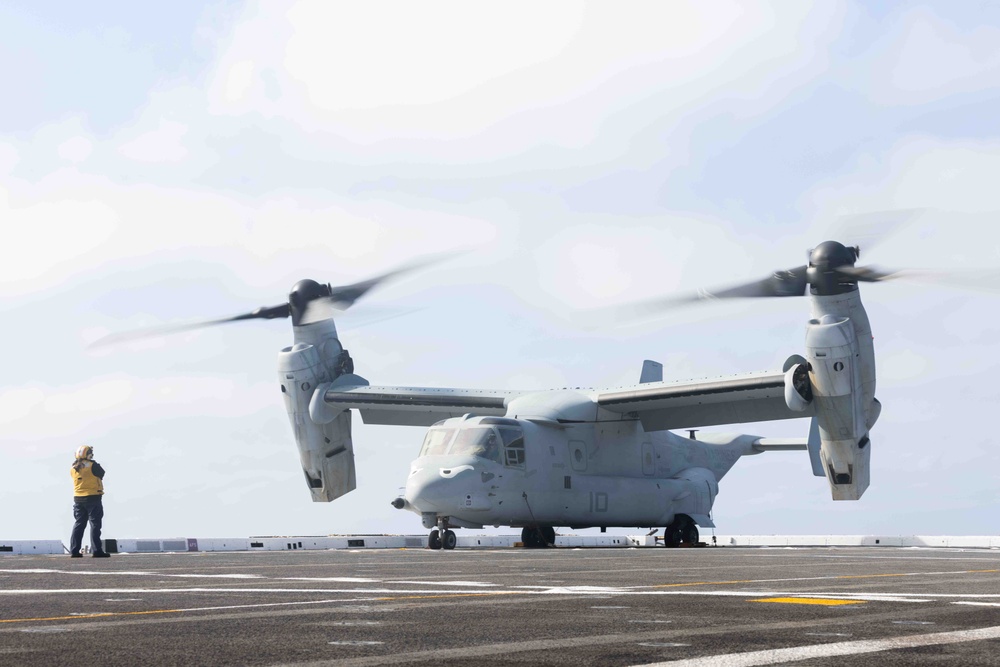 Osprey Deck Landing Aboard USS SOMERSET (LPD 25)