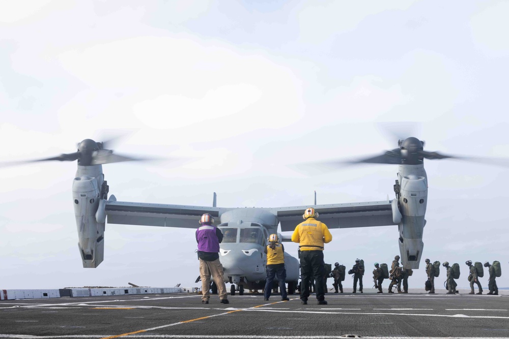 Osprey Deck Landing Aboard USS SOMERSET (LPD 25)