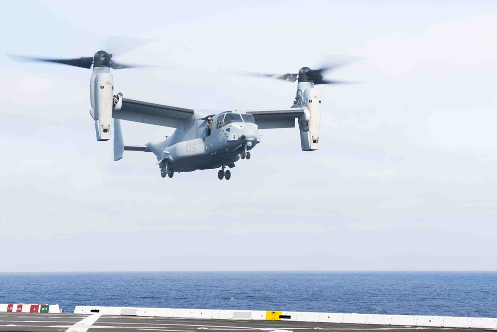 Osprey Deck Landing Aboard USS SOMERSET (LPD 25)