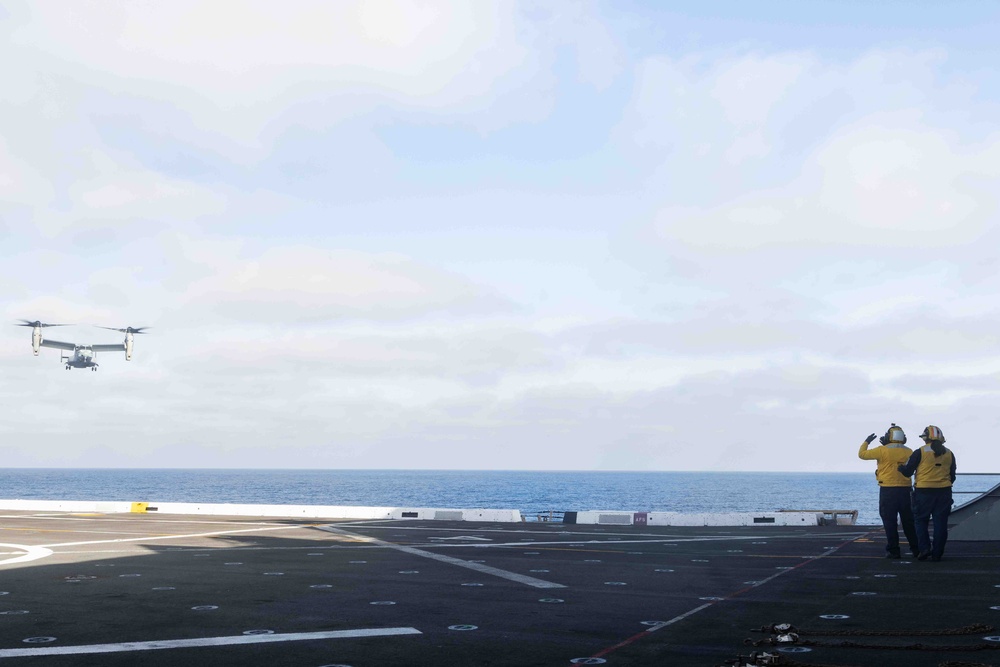 Osprey Deck Landing Aboard USS SOMERSET (LPD 25)