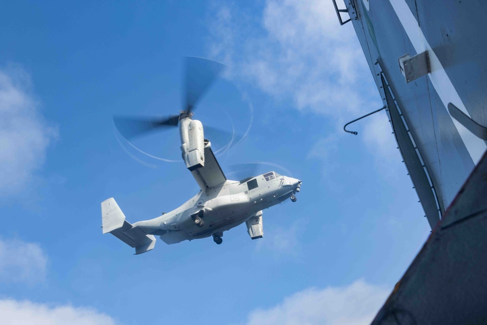 Osprey Deck Landing Aboard USS SOMERSET (LPD 25)