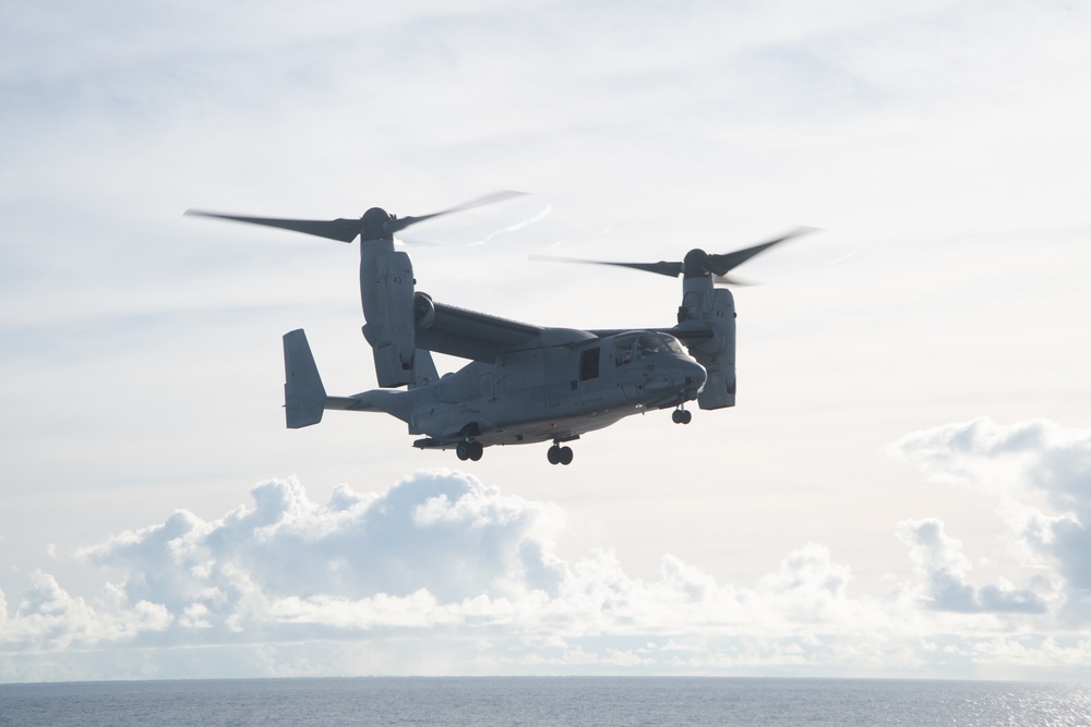 USS America (LHA 6) and 31st Marine Expeditionary Unit Conduct Flight Operations