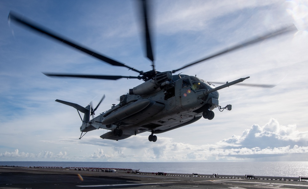 USS America (LHA 6) and 31st Marine Expeditionary Unit Conduct Flight Operations