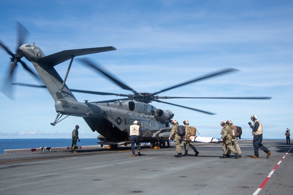 USS America (LHA 6) and 31st Marine Expeditionary Unit Conduct Flight Operations