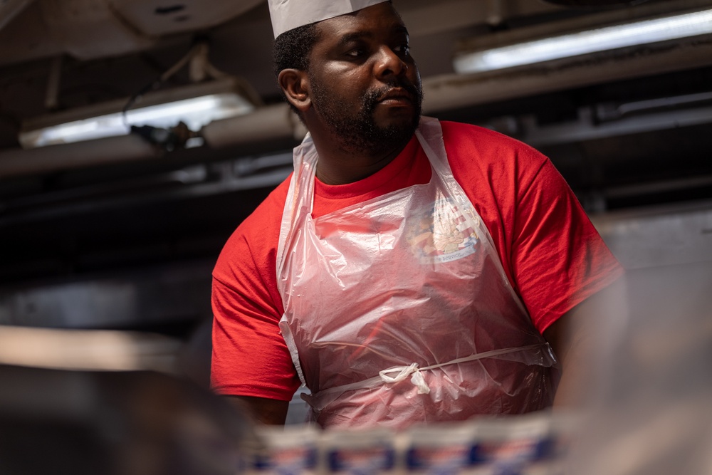 USS Theodore Roosevelt Preparing Meals