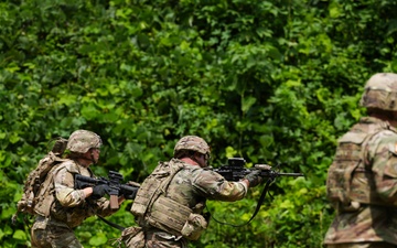 Soldiers assigned to the 11th Engineer Battalion conduct live fire training exercise